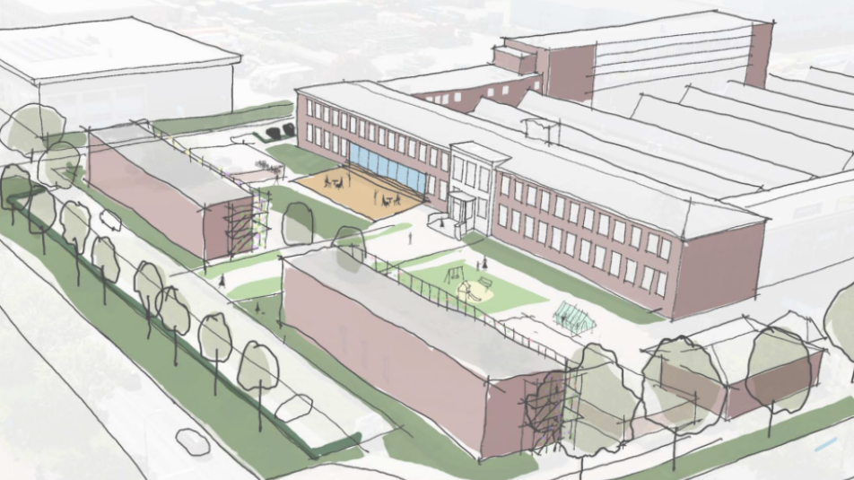 schets van de opvanglocatie